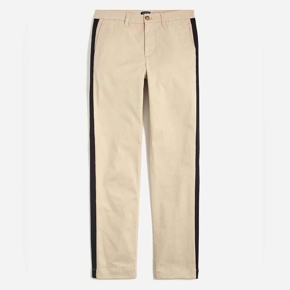 J. Crew Khaki Chinos with Black Side Stripe